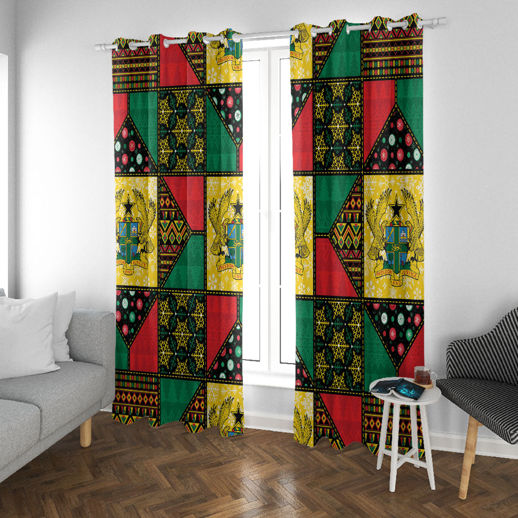 Ghana Christmas Window Curtain Patchwork Style