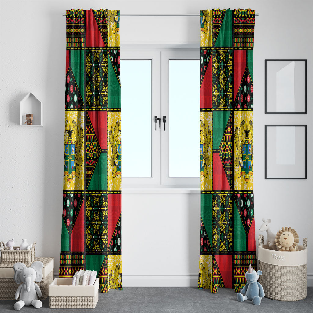 Ghana Christmas Window Curtain Patchwork Style