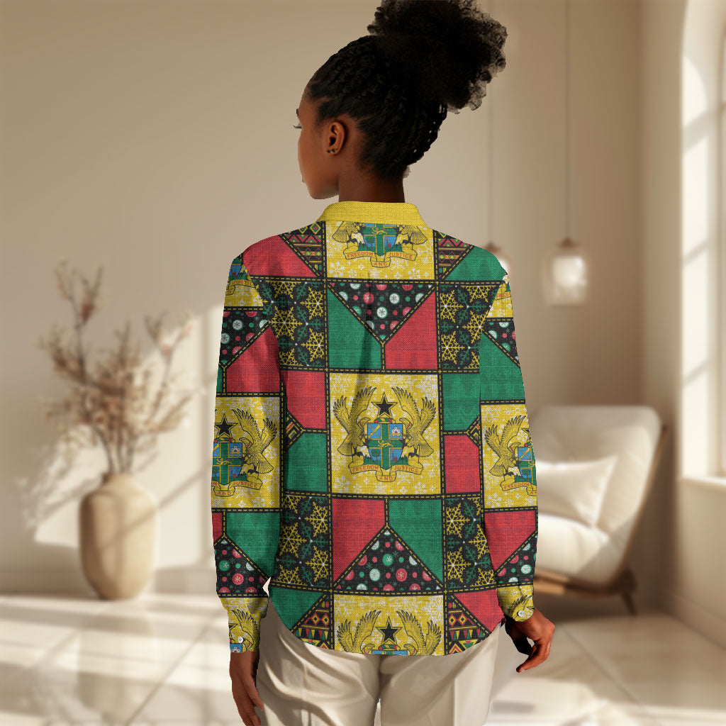Ghana Christmas Women Casual Shirt Patchwork Style