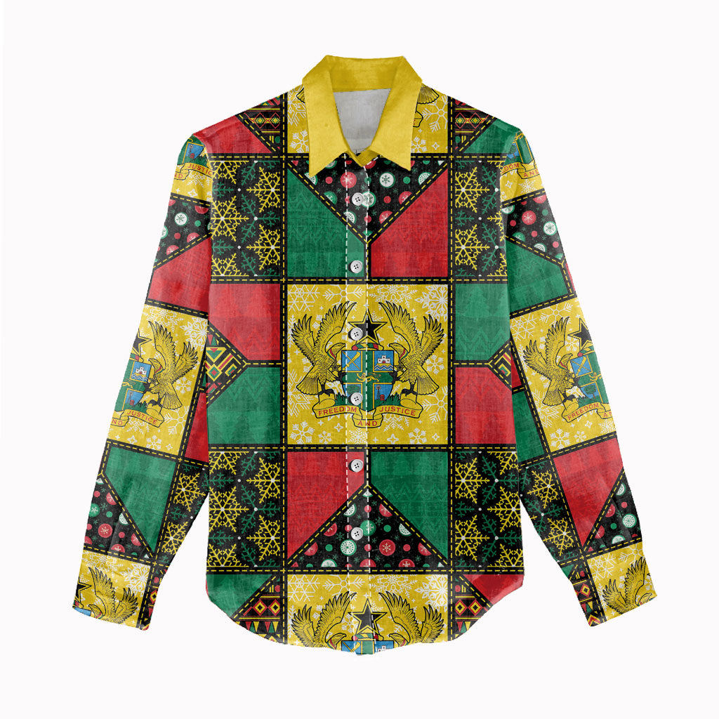 Ghana Christmas Women Casual Shirt Patchwork Style