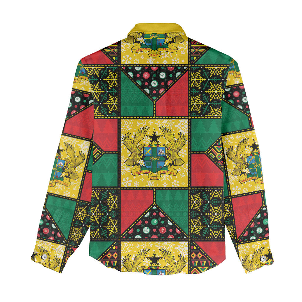 Ghana Christmas Women Casual Shirt Patchwork Style