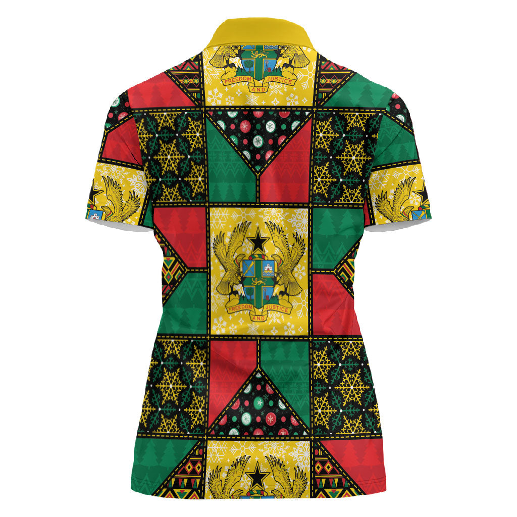 Ghana Christmas Women Polo Shirt Patchwork Style
