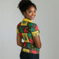 Ghana Christmas Women Polo Shirt Patchwork Style