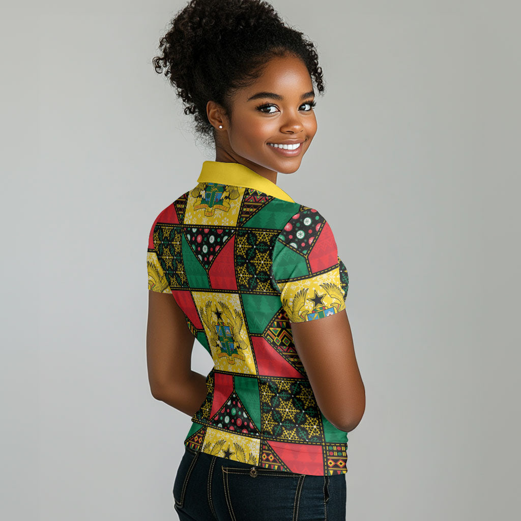 Ghana Christmas Women Polo Shirt Patchwork Style