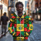 Ghana Christmas Zip Hoodie Patchwork Style