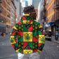 Ghana Christmas Zip Hoodie Patchwork Style