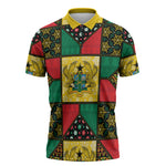 Ghana Christmas Zipper Polo Shirt Patchwork Style
