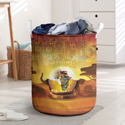 African Flags Map Christmas Laundry Basket Afro Heritage