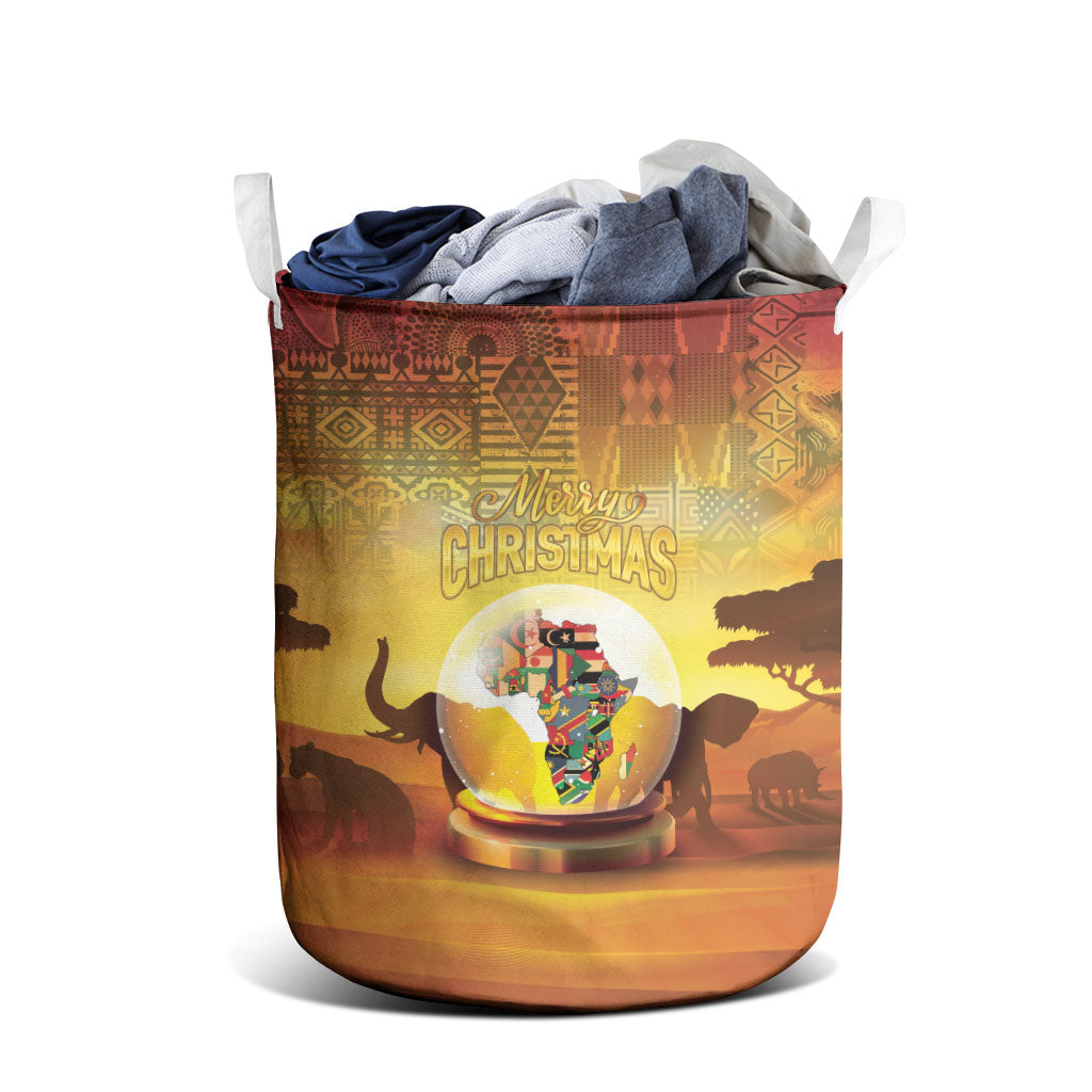 African Flags Map Christmas Laundry Basket Afro Heritage