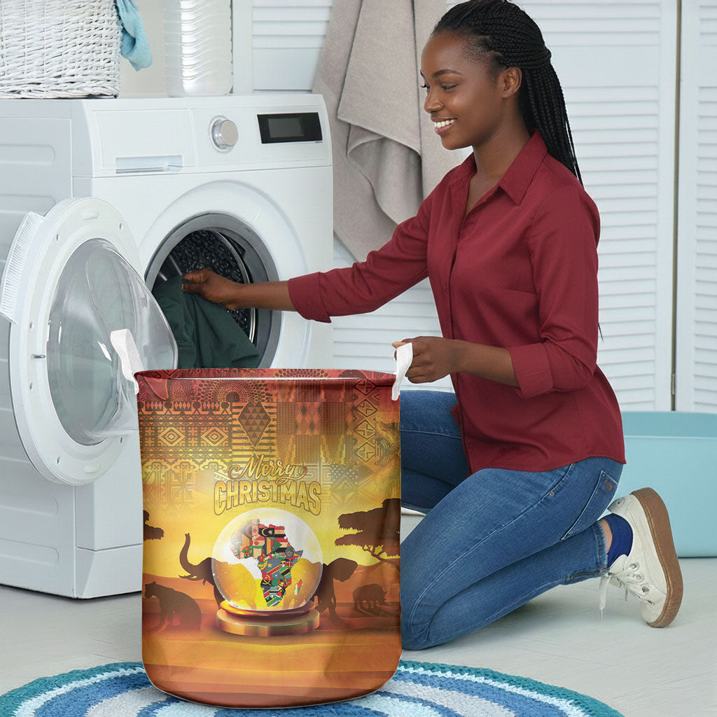 African Flags Map Christmas Laundry Basket Afro Heritage