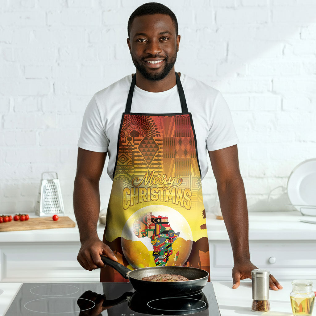 African Flags Map Christmas Apron Afro Heritage