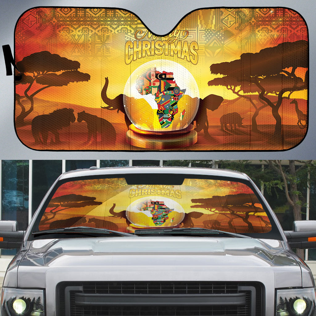 African Flags Map Christmas Auto Sun Shade Afro Heritage