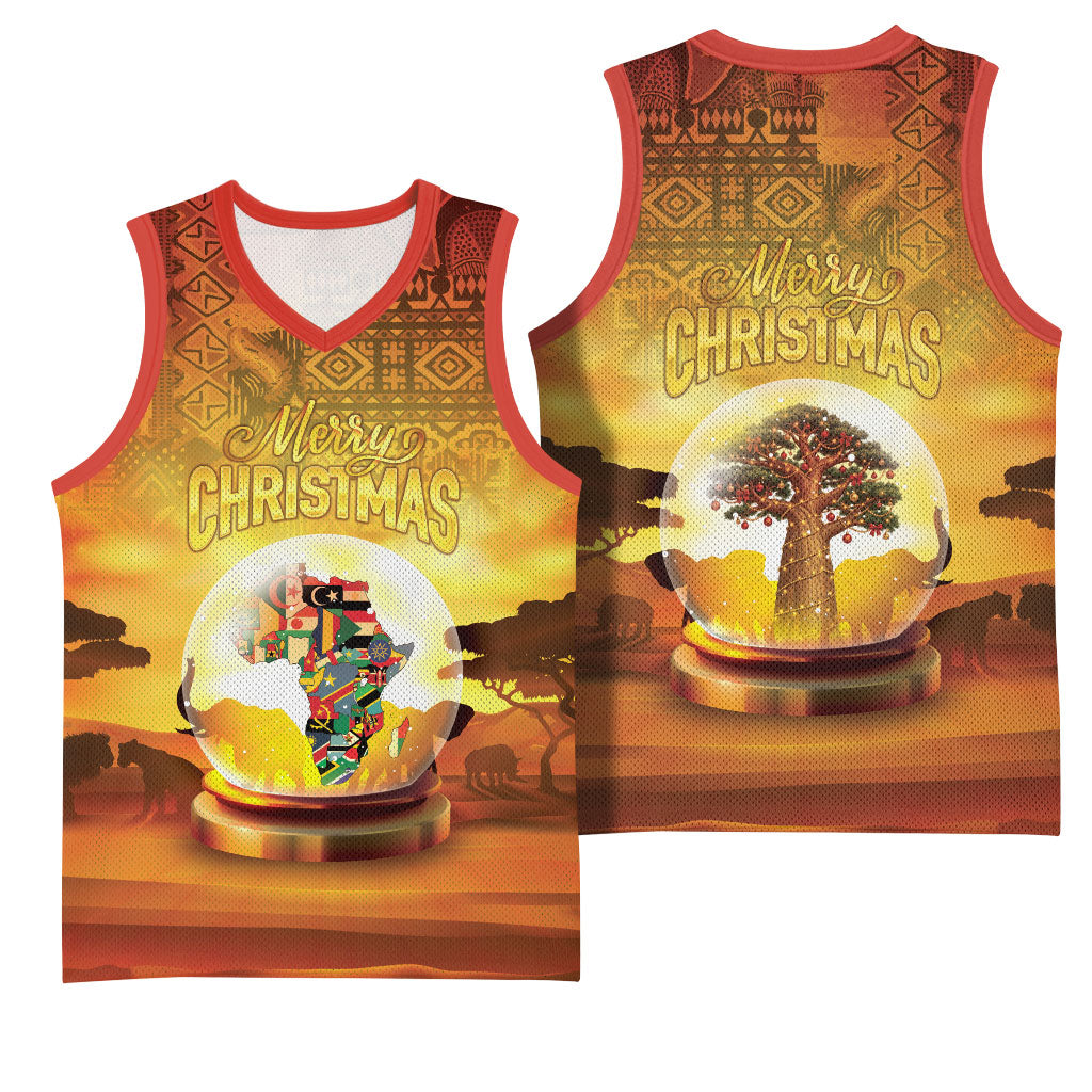 African Flags Map Christmas Basketball Jersey Afro Heritage