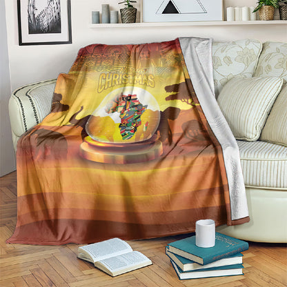 African Flags Map Christmas Blanket Afro Heritage