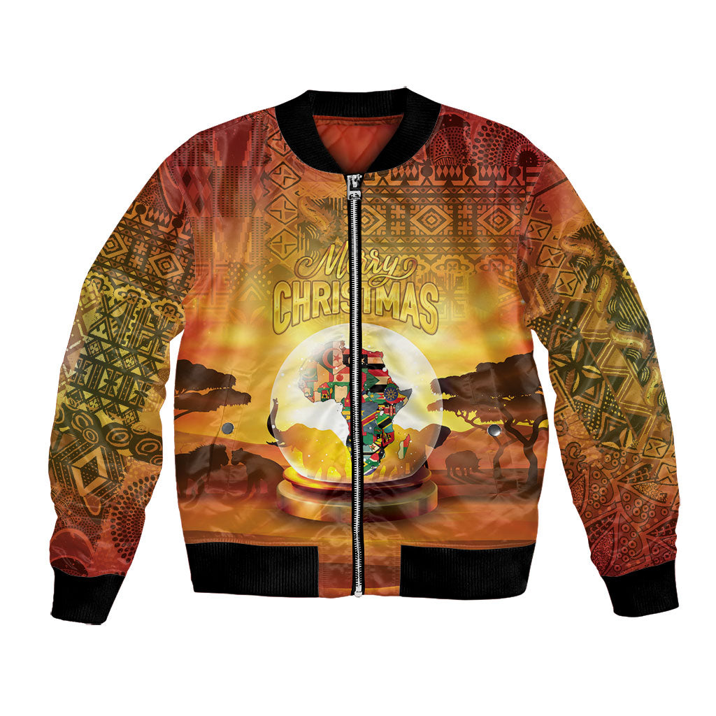 African Flags Map Christmas Bomber Jacket Afro Heritage