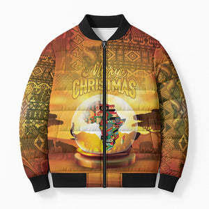 African Flags Map Christmas Bomber Puffer Jacket Afro Heritage