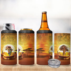 African Flags Map Christmas 4 in 1 Can Cooler Tumbler Afro Heritage