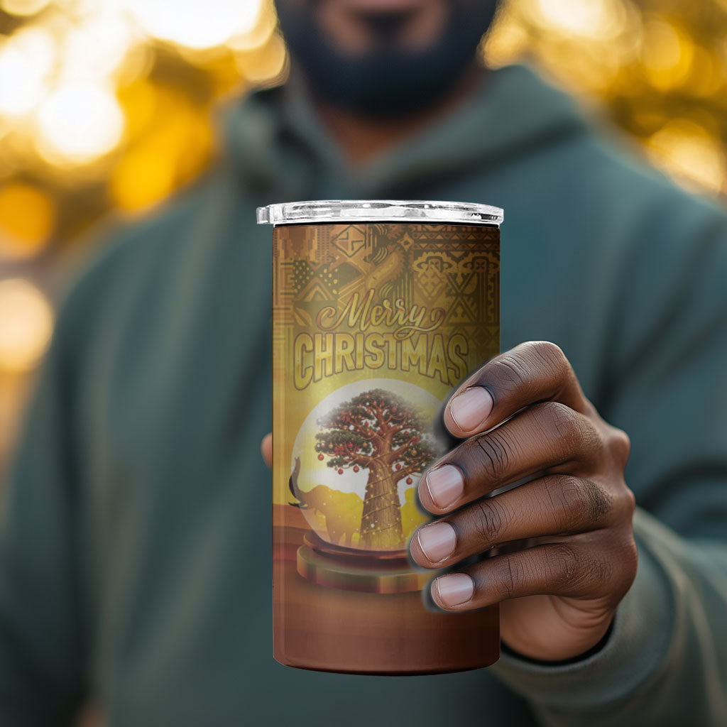 African Flags Map Christmas 4 in 1 Can Cooler Tumbler Afro Heritage