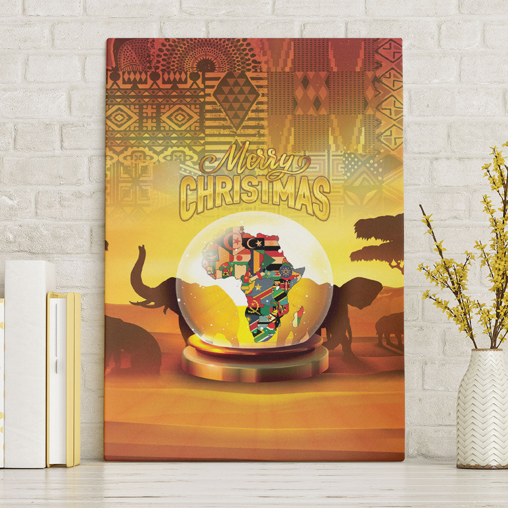 African Flags Map Christmas Canvas Wall Art Afro Heritage