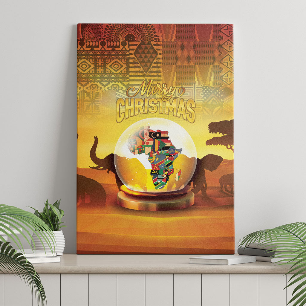 African Flags Map Christmas Canvas Wall Art Afro Heritage