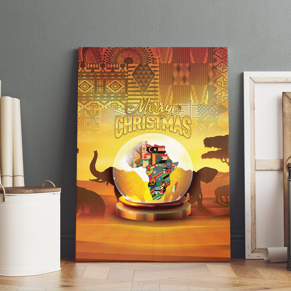 African Flags Map Christmas Canvas Wall Art Afro Heritage
