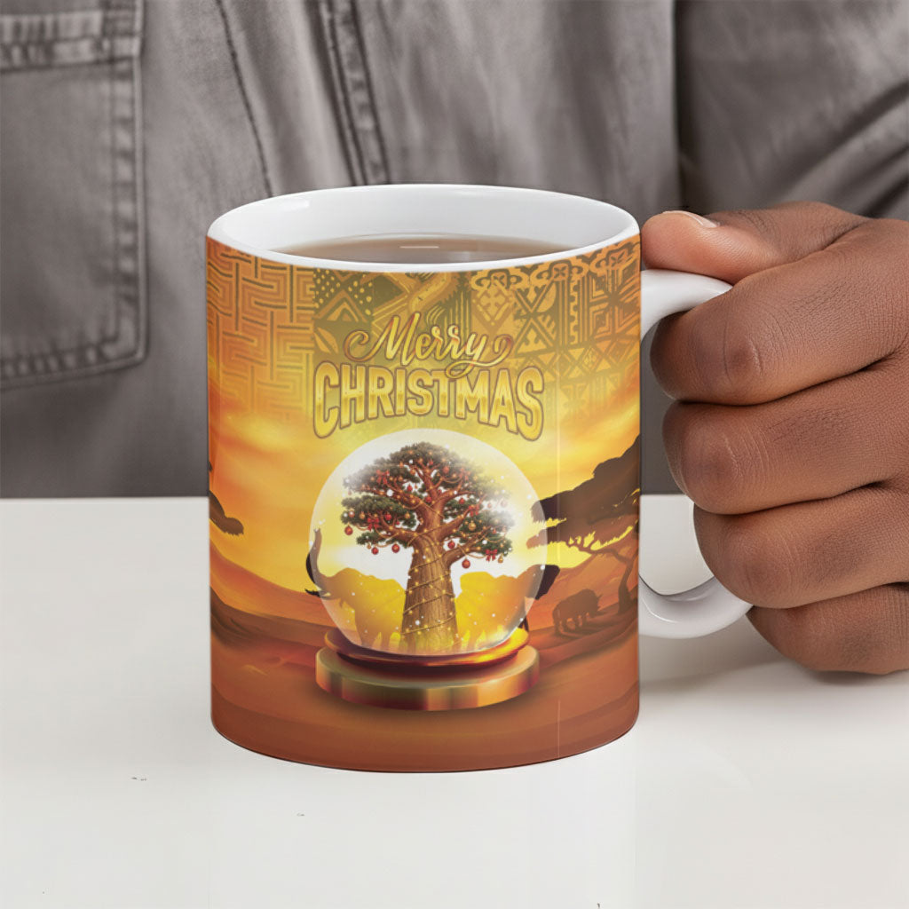 African Flags Map Christmas Ceramic Mug Afro Heritage