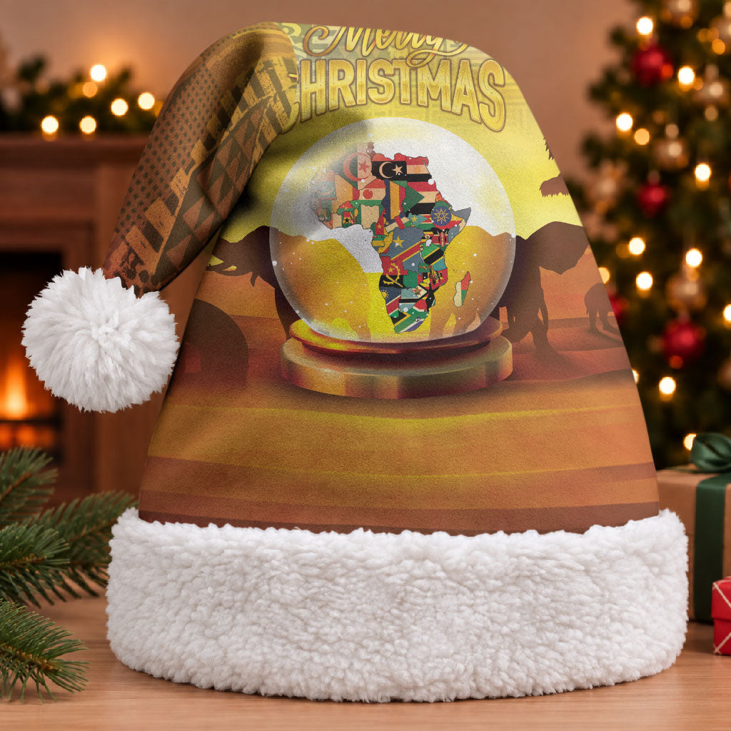 African Flags Map Christmas Santa Hat Afro Heritage