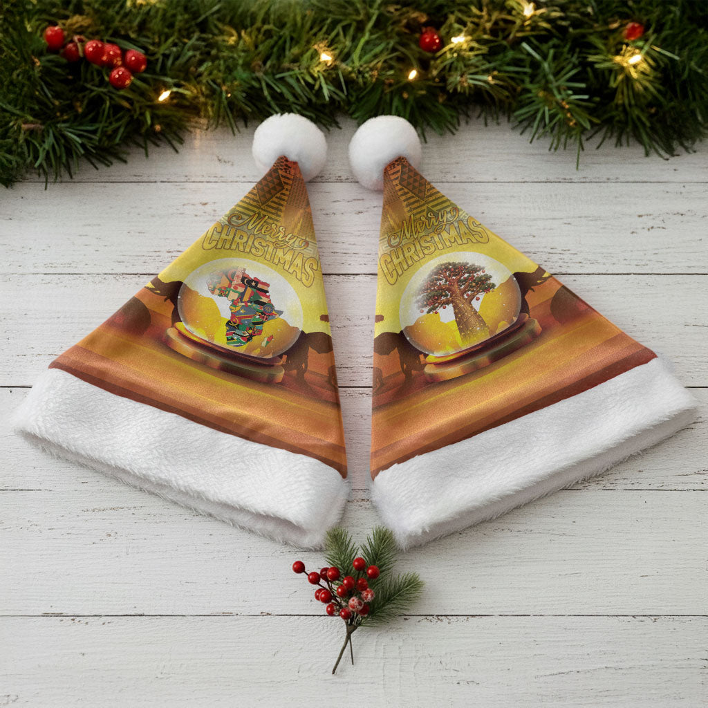 African Flags Map Christmas Santa Hat Afro Heritage