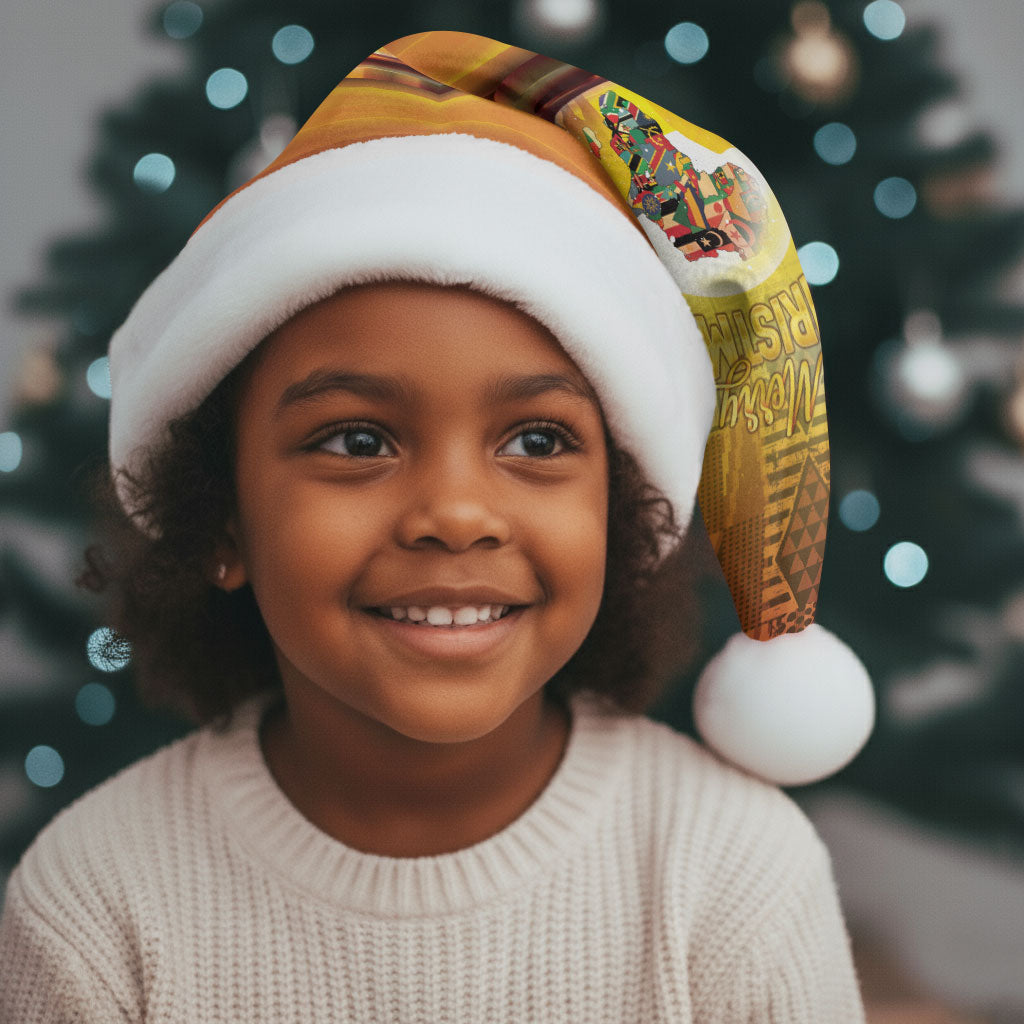 African Flags Map Christmas Santa Hat Afro Heritage