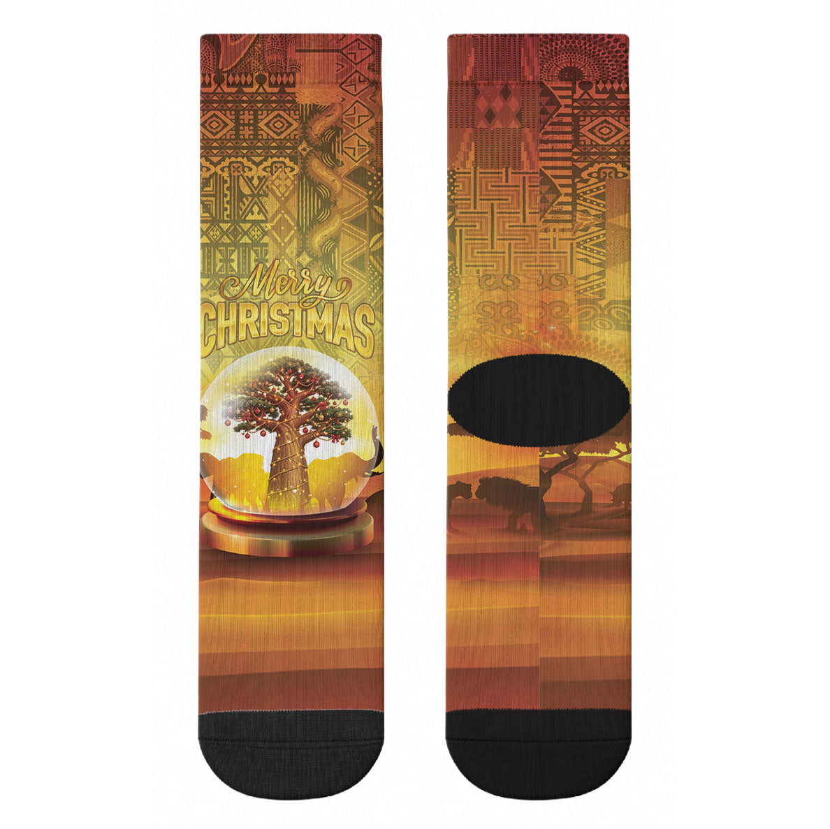 African Flags Map Christmas Crew Socks Afro Heritage