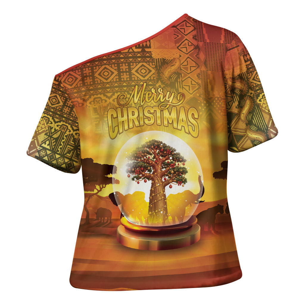 African Flags Map Christmas Cross Shoulder Shirt Afro Heritage