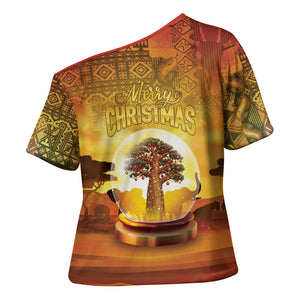 African Flags Map Christmas Cross Shoulder Shirt Afro Heritage