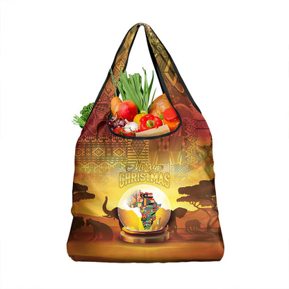 African Flags Map Christmas Grocery Bag Afro Heritage