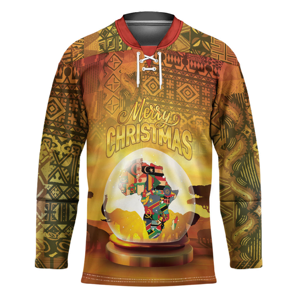 African Flags Map Christmas Hockey Jersey Afro Heritage