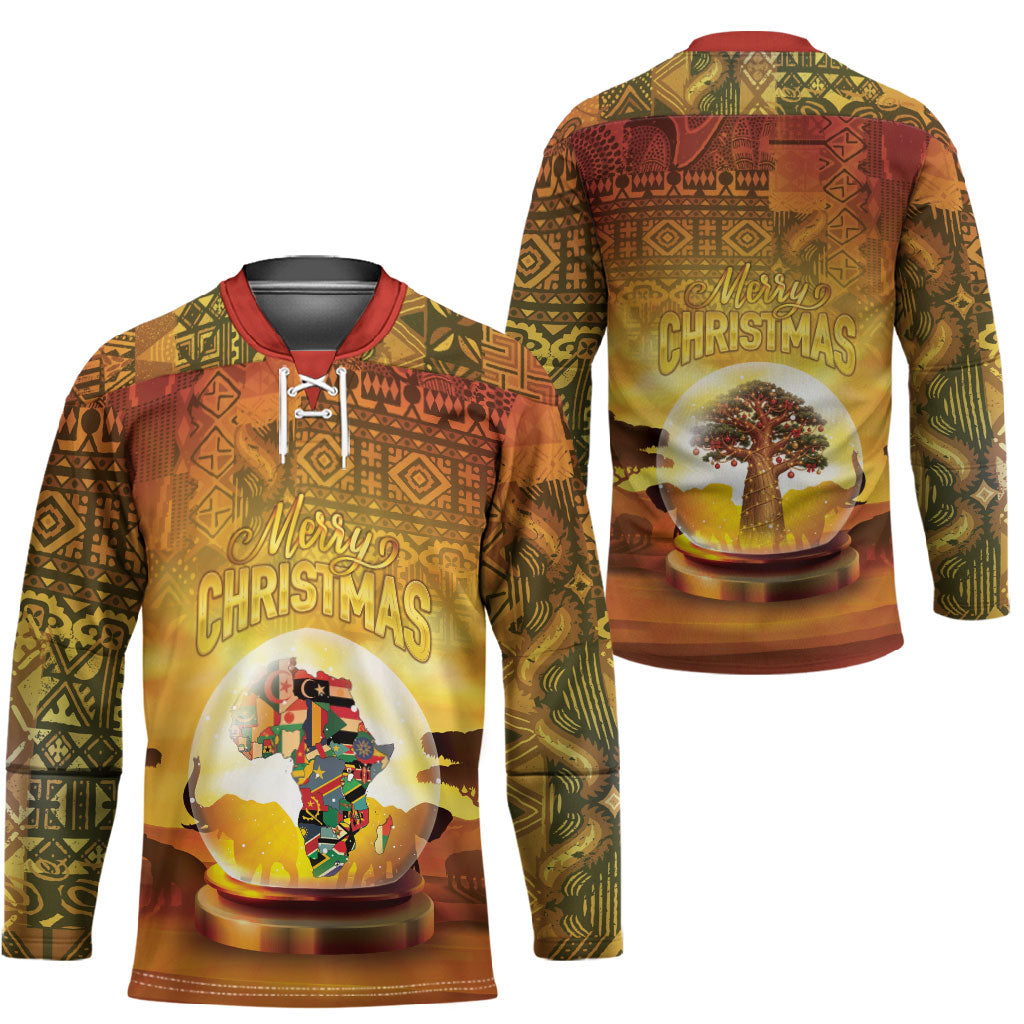 African Flags Map Christmas Hockey Jersey Afro Heritage