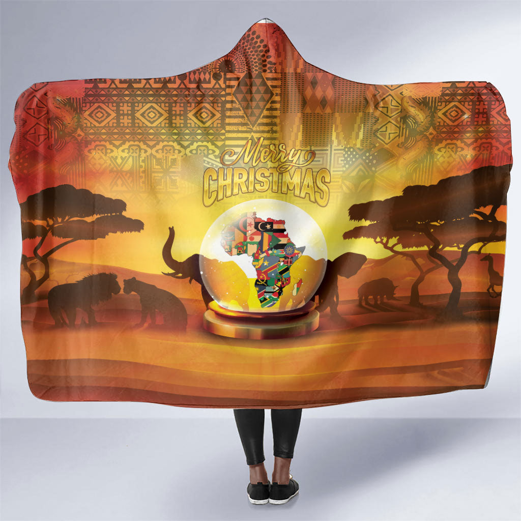 African Flags Map Christmas Hooded Blanket Afro Heritage