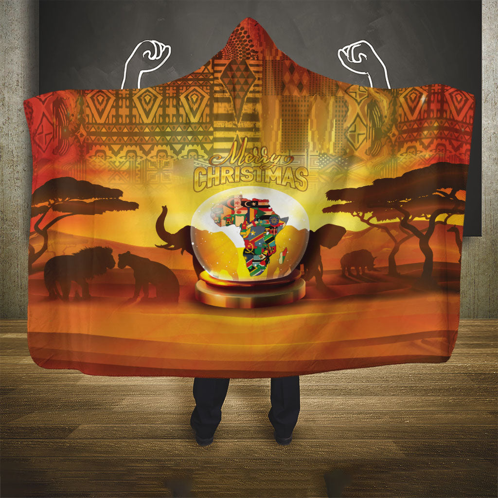 African Flags Map Christmas Hooded Blanket Afro Heritage