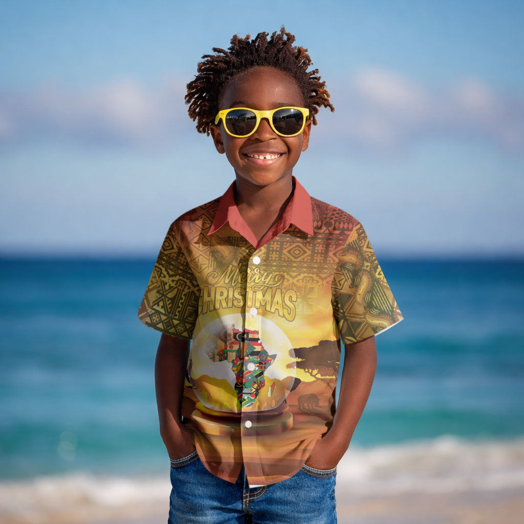 African Flags Map Christmas Kid Hawaiian Shirt Afro Heritage