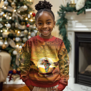 African Flags Map Christmas Kid Ugly Christmas Sweater Afro Heritage