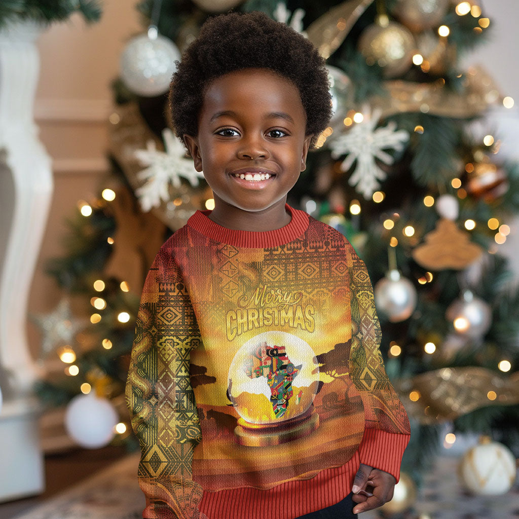 African Flags Map Christmas Kid Ugly Christmas Sweater Afro Heritage