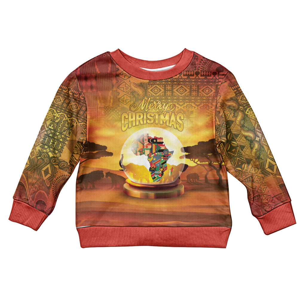 African Flags Map Christmas Kid Ugly Christmas Sweater Afro Heritage