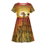 African Flags Map Christmas Kid Short Sleeve Dress Afro Heritage