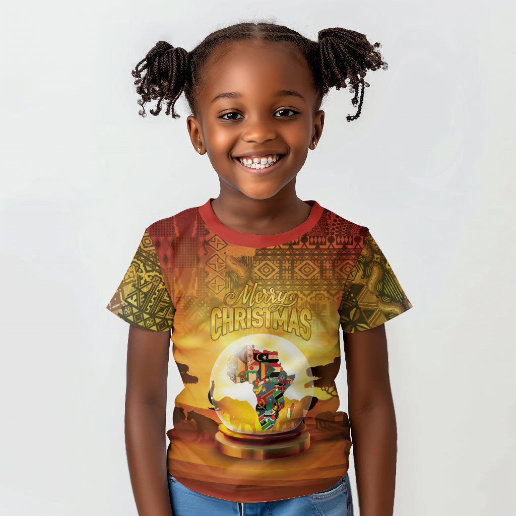 African Flags Map Christmas Kid T shirt Afro Heritage