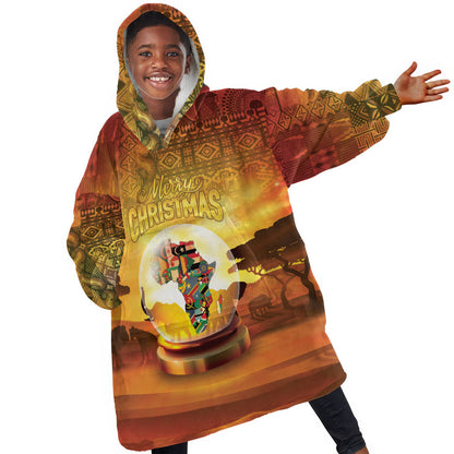 African Flags Map Christmas Kid Wearable Blanket Hoodie Afro Heritage