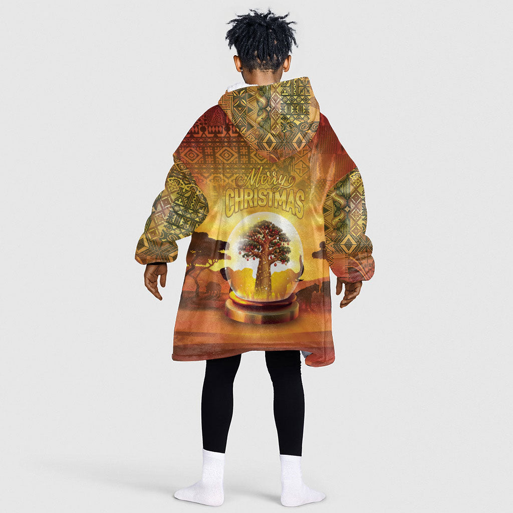 African Flags Map Christmas Kid Wearable Blanket Hoodie Afro Heritage