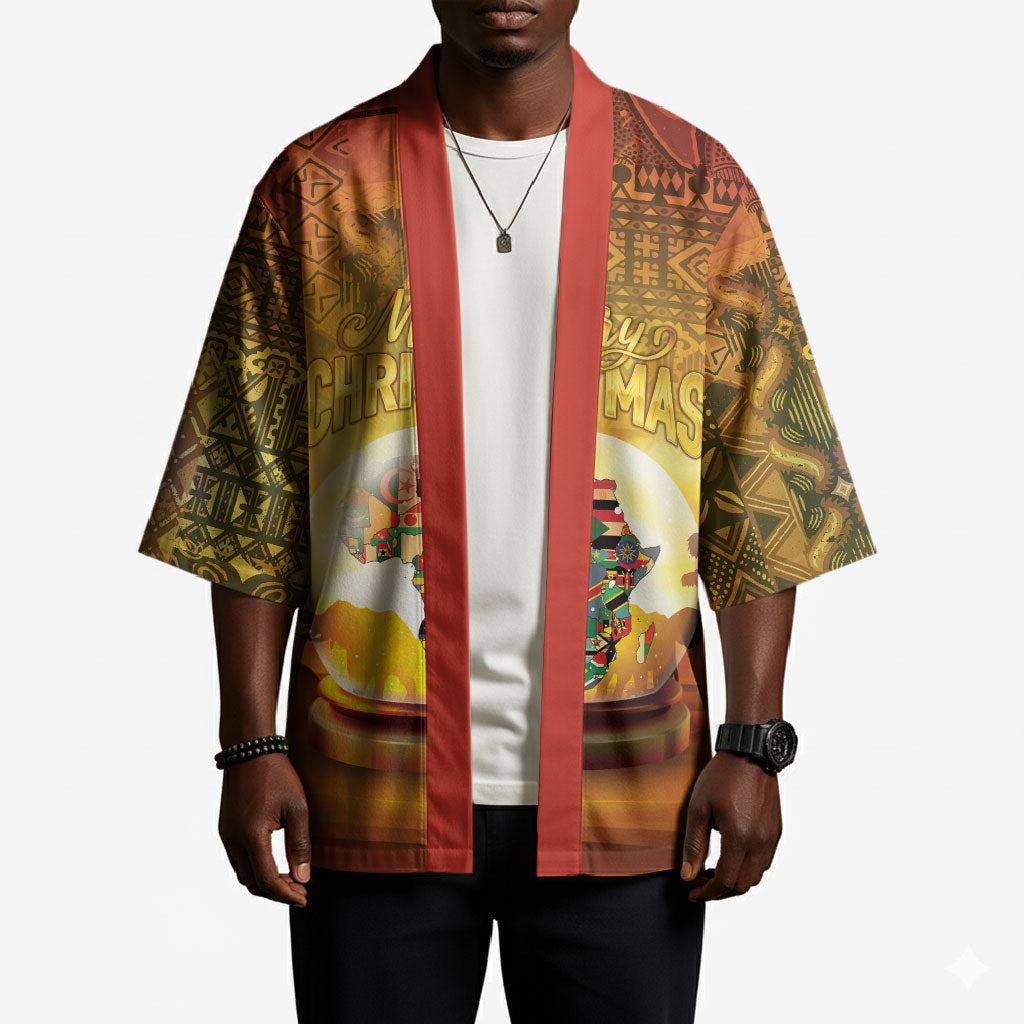 African Flags Map Christmas Kimono Afro Heritage