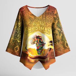 African Flags Map Christmas Kimono Sleeve Blouse Afro Heritage