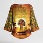 African Flags Map Christmas Kimono Sleeve Blouse Afro Heritage