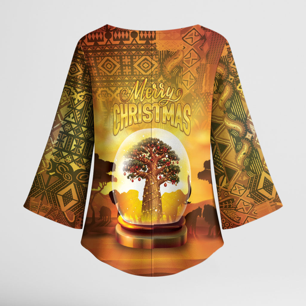 African Flags Map Christmas Kimono Sleeve Blouse Afro Heritage