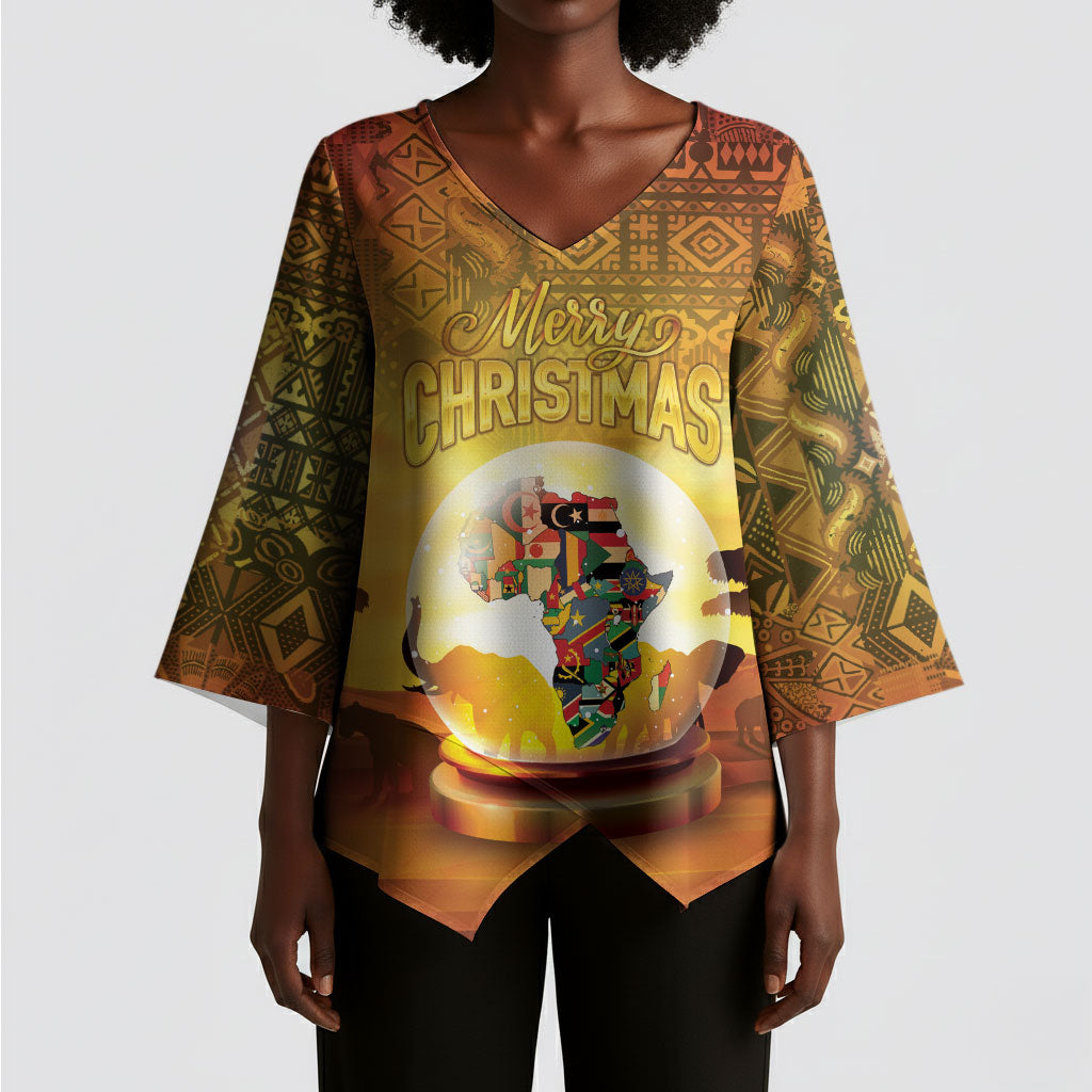 African Flags Map Christmas Kimono Sleeve Blouse Afro Heritage